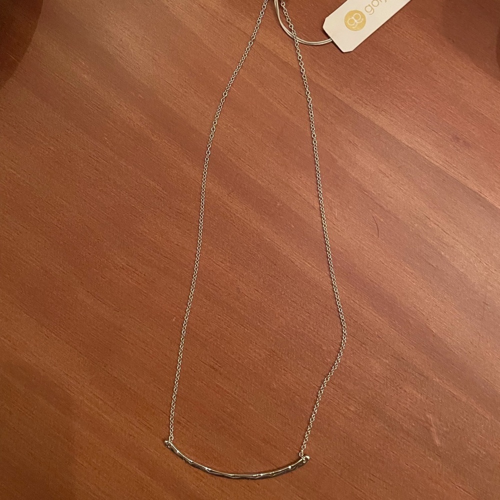 Silver curved bar Gorjana necklace